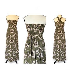 Anthropologie Edme & Esyllte Strapless Multicolor Floral Dress Size 6